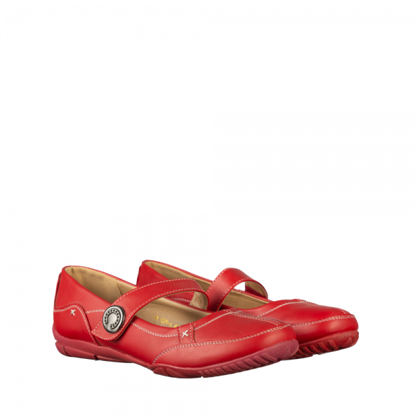 Lomja női alkalmi piros műbőr cipő, 3 - Kalapod.hu